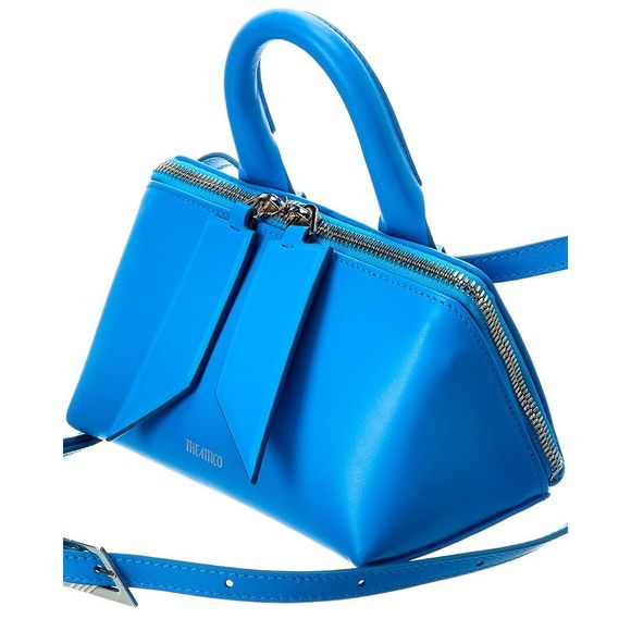 The Attico Friday Mini Leather Shoulder Bag, Blue - Picture 3 of 4